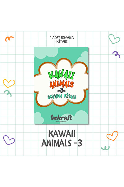 Bekraft Kawaii Animals - 3 Coloring Books