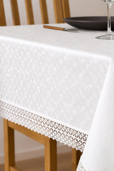 MonoHome Table Cloth -Special Jacquard Woven Fabric No Ironing Required Table...