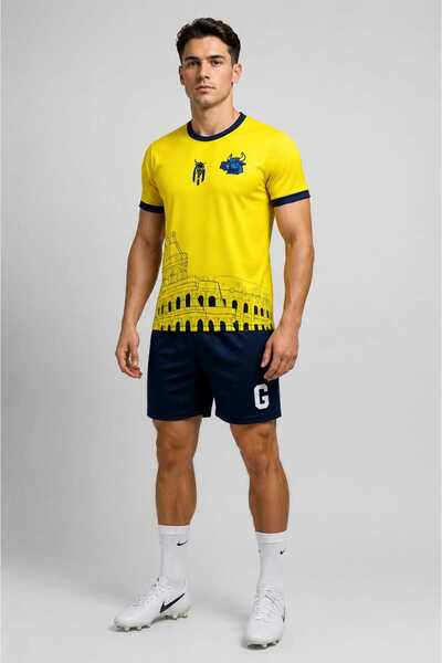 SPORIO futbol formas Tişört Kumaş Kısa Kollu Bisiklet Yaka Futbol Forması