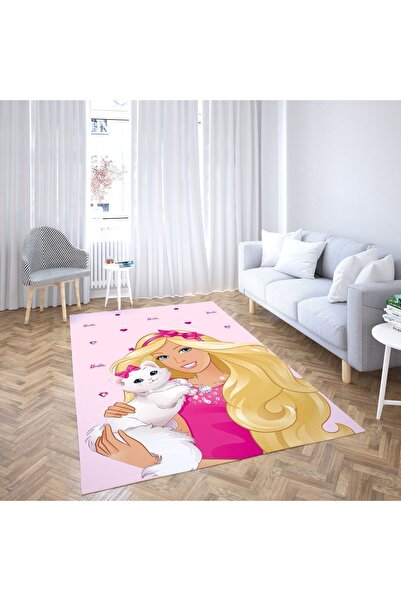 EVSEHOMES Pembe Barbie Kalın Taban Halı