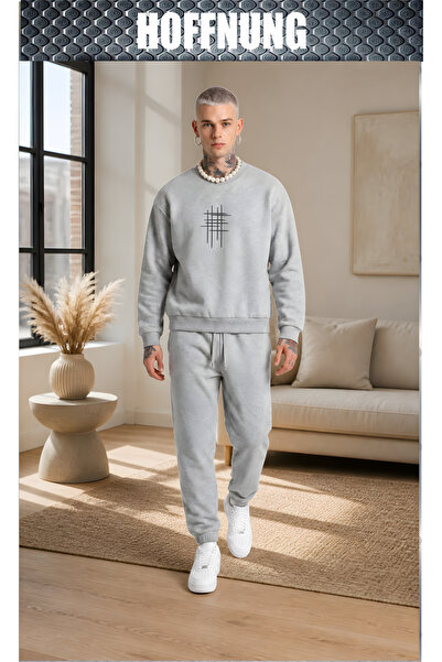 HOFFNUNG Unisex Oversize Casual Tracksuit Set Outdoor Sweatshirt Set