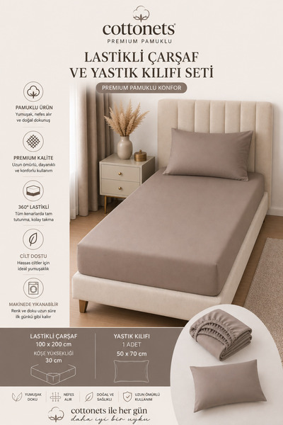 Cottonest SET DE CĂPTUȘELĂ CU ELASTIC, INCLUSIV FEȚE DE PERNĂ |   Cearșaf de ...