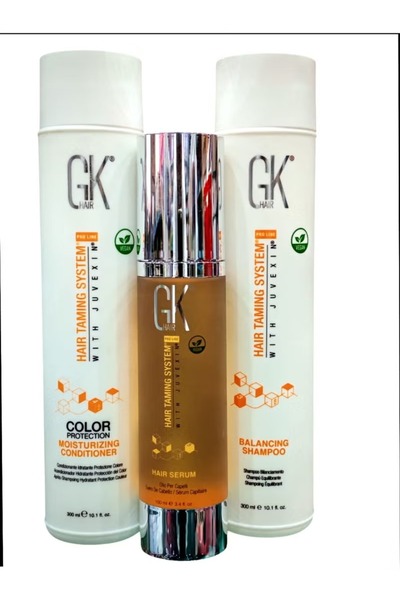GK HAIR مجموعة جي كي هير مويستريزنج شامبو وبلسم 300 مل وسيروم