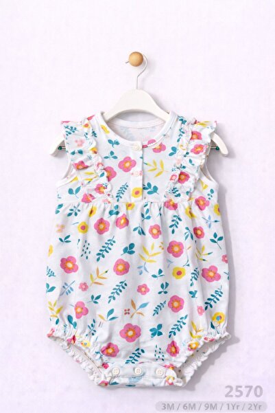 For My Baby Baby Girl 100% Cotton Ruffle Patterned Bodysuit
