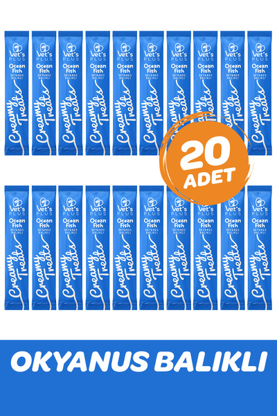 Vet's Plus Okyanus Balıklı Krema Kedi Ödül Maması 14gr (20 Adet)