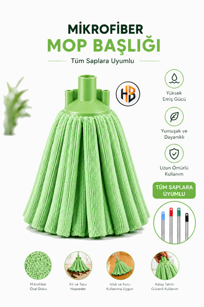 HOBİLON Mikrofiber Havlu Çizmez Koku Yapmaz Süper Su Emici Mop Ucu