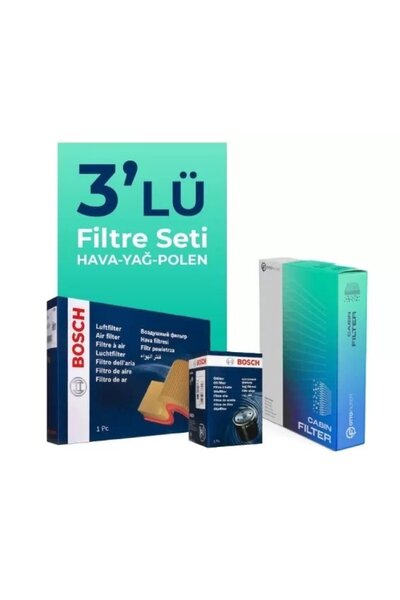 Bosch Suzuki Vitara 1.4 Turbo Filtre Bakım Seti (2015-2021) Uyumlu 3 Lü Polen...