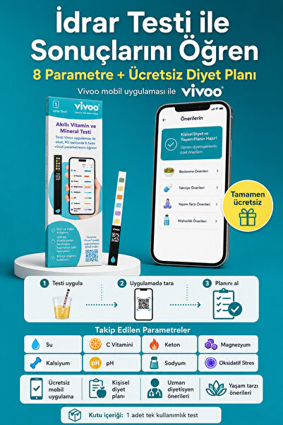 Vivoo Evde İdrar Testi – Vitamin, Mineral ve 8 Parametre Takibi