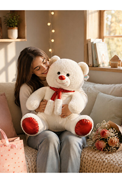 Toyzoy Toys Ayıcık Atkılı Parlak Seri 90 cm - Yumuşak & Koleksiyon