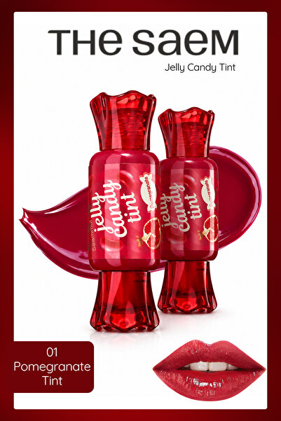 THE SAEM Saemmul Jelly Candy Nem Sağlayan Parlak Görünümlü Tint - 01 Pomegran...