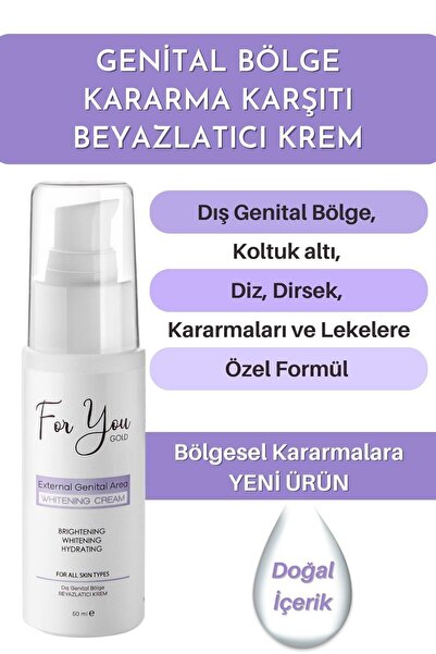 For You Gold Genital Bölge Kararma Karşıtı(KOLTUK ALTI,DİZ,DİRSEK VE DIŞ GENİTAL) Beyazlatıcı Krem - 2 Adet