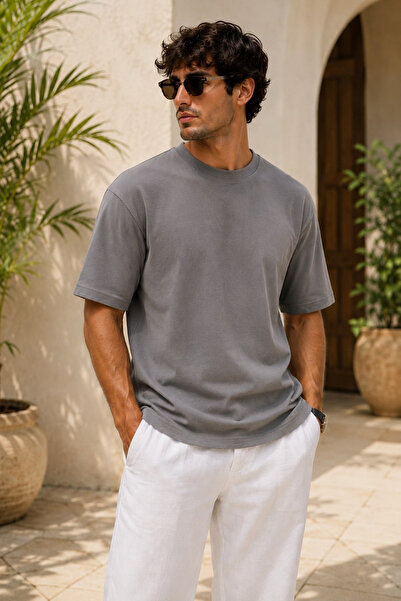 Madmext Ανδρικό Smoked Oversize Fit Basic T-Shirt 6066