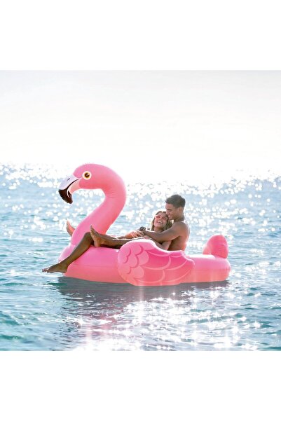 TOHA Intex Tropical Flamingo Şişme Deniz Yatağı Büyük Boy 147x140x94 cm Tutma...