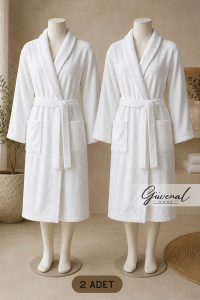 Güvenal Alb |   2 halate de baie unisex din bumbac |   Halat de baie de hotel...