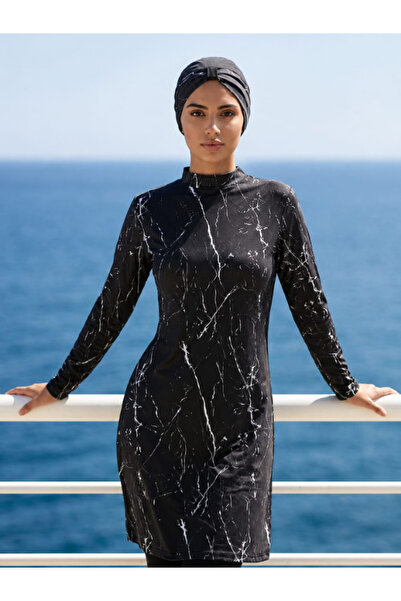 ICOLEXİN Costum de baie Hijab, cu uscare rapidă, hidrofugă, cu acoperire comp...