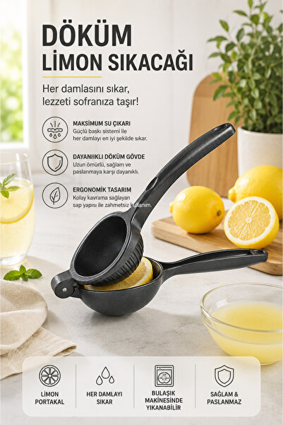 Tercih Home Gerçek Döküm Narenciye Portakal Limon Sıkacağı Büyük Boy