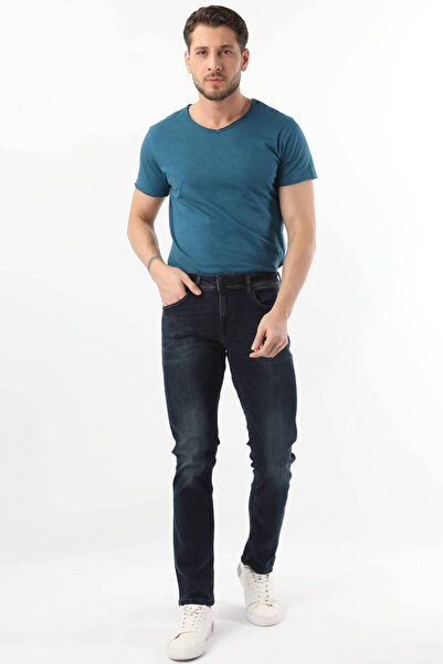 BANNY JEANS بنطلون جينز مستقيم باللون الأزرق الداكن للرجال