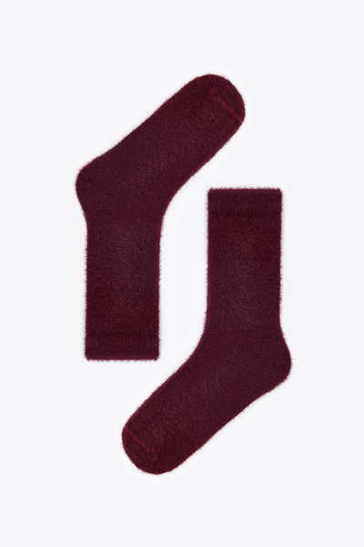 Penti Bordo Warm Fuzzy Soket Çorap
