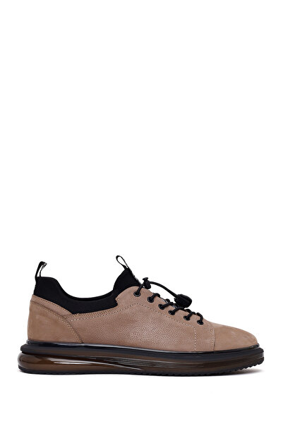 Derimod Erkek Vizon Bağcıklı Kalın Tabanlı Süet Deri Casual Sneaker 26SFD6408V3