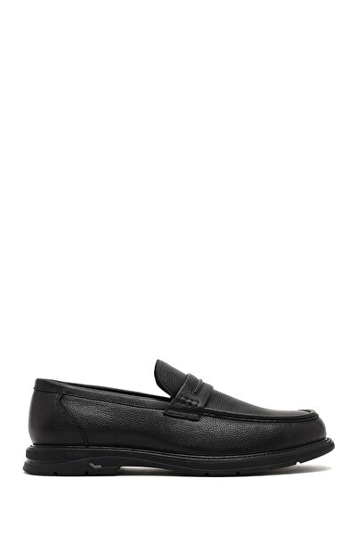 Derimod Men's Black Genuine Leather Loafer, Winter Shoes 25Wfd696518