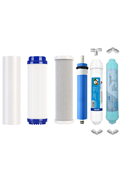 alkalinees Reverse Osmosis Açık Kasa Su Arıtma 6 Aşama Filtre Seti