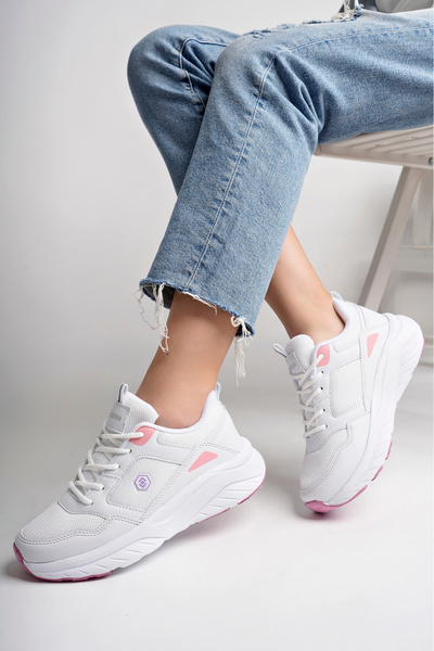 McDark KADIN SNEAKER BEYAZ PEMBE RENK SPOR AYAKKABI