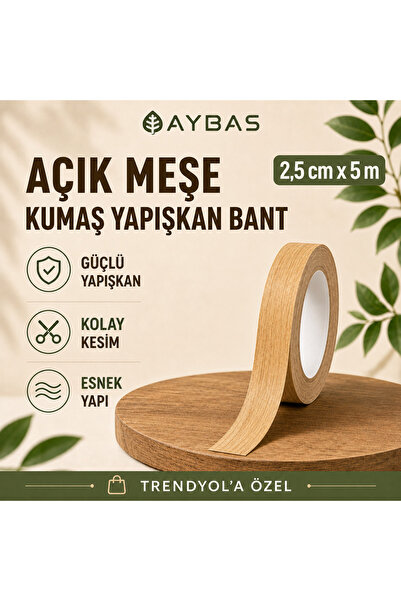 Mavi Masal 2,5 cm x 5 Metre Açık Meşe Ahşap Desenli Kumaş Yapışkan Bant – Ken...