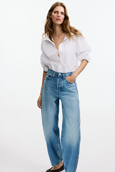 H&M Barrel High Waist Ankle Jeans