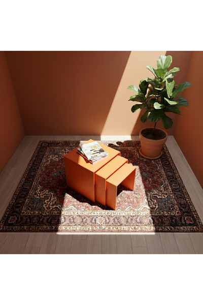 modilab Modern Metal Zigon Sehpa Seti – Minimal Tasarım İç İçe Geçen Yan Sehp...