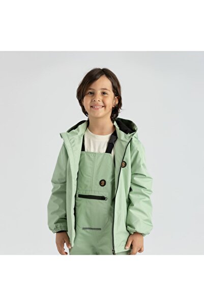 Ligenne Hooded Waterproof Children's Raincoat |   Banded Stitched Pure Sage