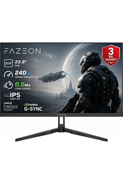 FAZEON X24F241S 23.8" 240Hz 0.5Ms FHD Fast IPS FreeSync+G-Sync Oyuncu Monitör...
