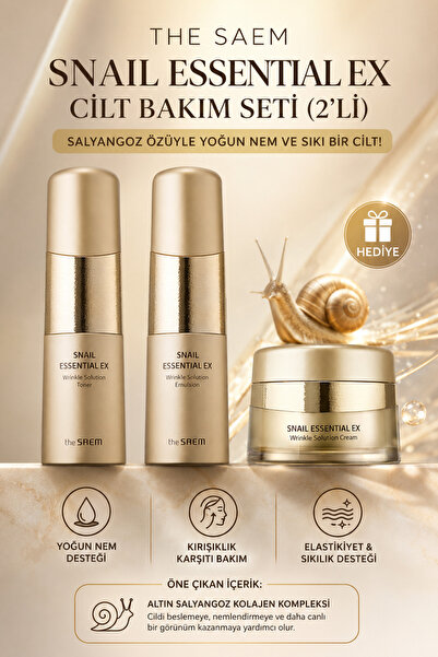 THE SAEM Snail Essential EX 2'li Set | Salyangoz Özlü Kırışıklık Karşıtı Cilt...