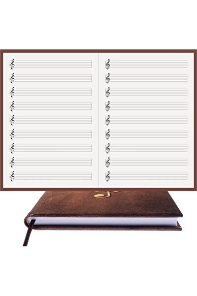 BİDEFTER Music Notebook (Left-Handed, Dotted Lined) 100% Handmade, Hand-Stitc...