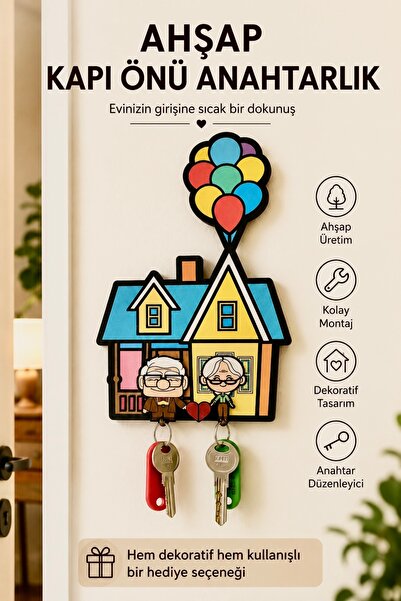 BİRBEYSTORE Ζευγάρι Lover Μπρελόκ Πόρτας Μπροστά Ξύλινο Μπρελόκ