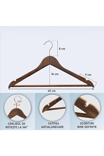 UnicUtil Set 10 Umerase, UnicUtil, cu margini de catifea si design classic,