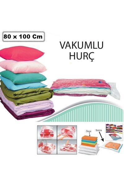 Genel Markalar 2 Adet Büyük Boy 80 Cm X 100 Cm Vakumlu Poşet Vakumlu Hurç Vak...