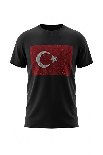PIRILTISHOP Μπλουζάκι με την Τουρκική Σημαία και Πέτρες