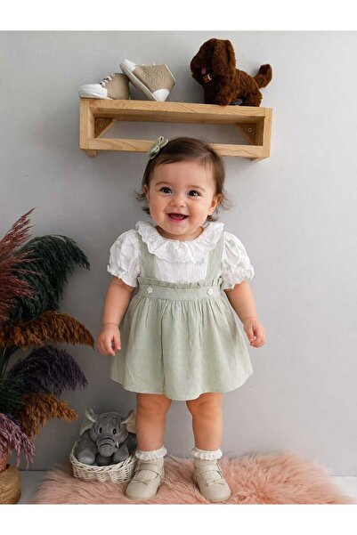 My Lusa Baby minilkabebe my lusa 3017 papatya düğmeli yakası güpürlü kız bebe...