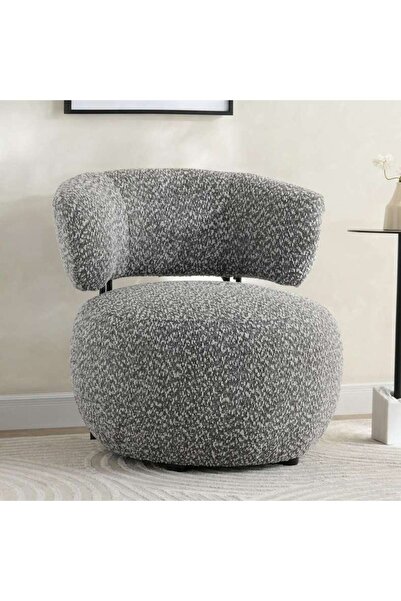 PAN HOME Twilight Throne Accent Chair - Grey &white