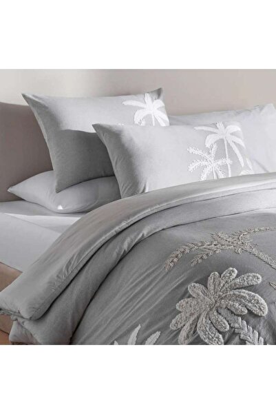 PAN HOME Boulevard Embroidered 3-piece Super King Comforter Set 250x260cm - Grey