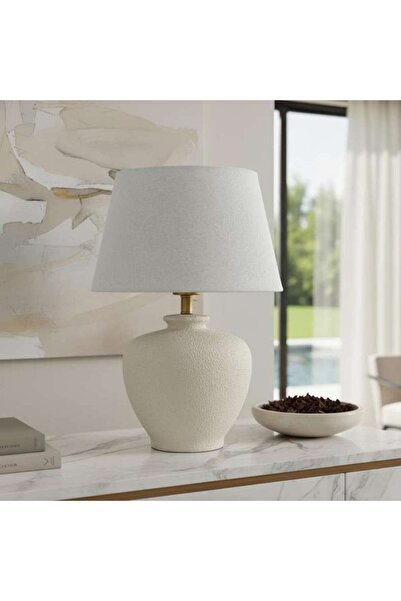 PAN HOME Pavel E27 Ceramic Table Lamp 30x43.5cm - Beige
