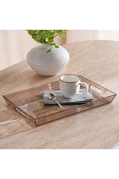 PAN HOME Crysta Serving Tray 43.5x29x4.4cm -smoked Grey