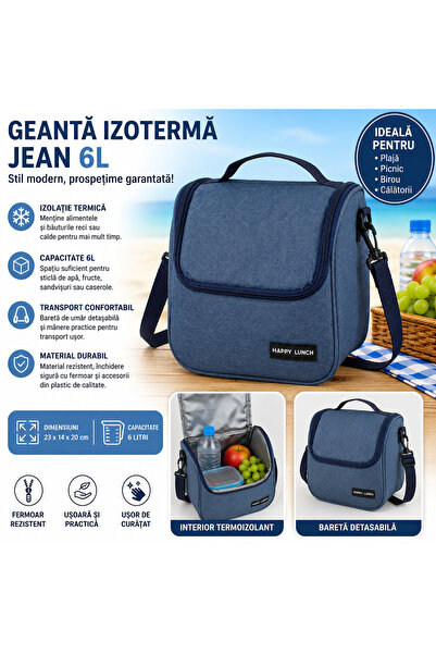 Jumbo Geantă termoizolantă din denim 23 x 14 x 20 cm - 6 L