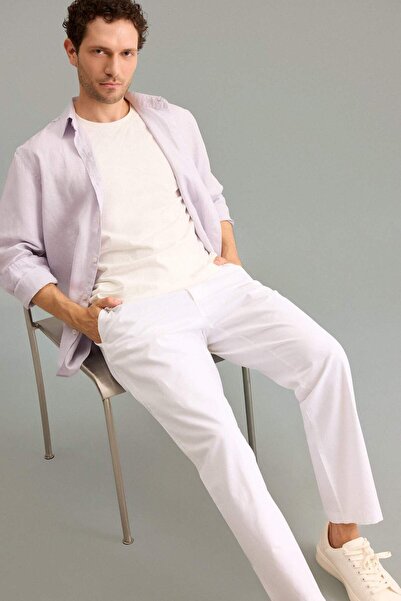 DeFacto Linen Blend Regular Fit Ecru Trousers G6080Ax26Sm