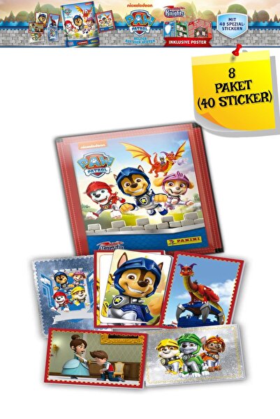 TOYFEST Autocolante Panini Paw Patrol - Pachet de 8 (40 de autocolante)