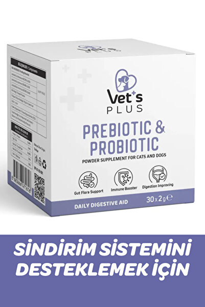 Vet's Plus Kedi ve Köpekler İçin Prebiyotik ve Probiyotik Toz 2gr (30'lu)