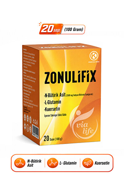 Kuazar İlaç Zonulifix N-Bütirik Asit, L-Glutamin, Kuersetin 20 Şase