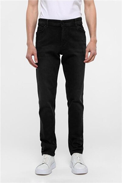 SÜVARİ Pantaloni negri din denim
