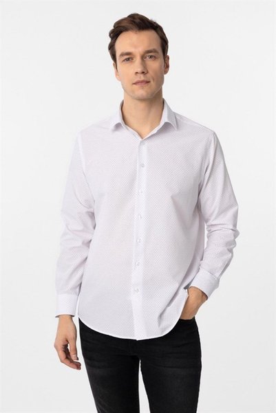 SÜVARİ Angular Cuff Slim Plain Shirt
