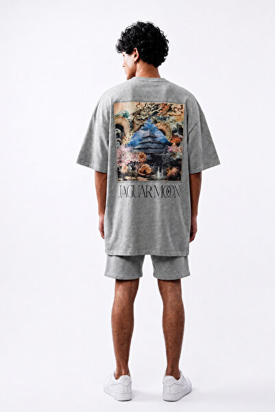 EFFRENATU Jaguar Moon Men's T-Shirt and Shorts Set